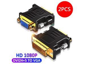 [2-Pack] 1080P DVI To VGA Adapter,AUBEAMTO DVI to VGA Adapter Convertor For PC Computer Display Screen Projector TV DVI 24+5 Pin to VGA Adaptor