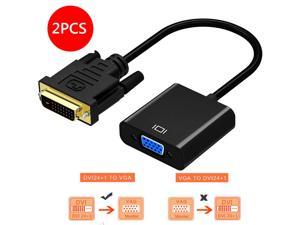 Active DVI-D to VGA Adapter 2-Pack, AUBEAMTO  DVI-D 24+1 to VGA Male to Female Adapter for Monitor Graphics Card Desktop Projector HDTV
