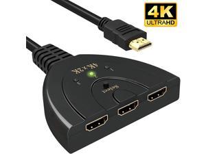 HDMI Switch, AUBEAMTO 4K HDMI Splitter 3 in 1 Out, 3-Port HDMI Switcher Selector with Pigtail HDMI Cable,Supports Full HD 4K 1080P 3D Player, HDMI Hub Compatible with Fire Stick,HDTV,PS4 Game Consoles