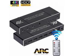 AUBEAMTO 4K HDMI 2.0 Switch 4x1 HDMI Switcher Audio Extractor with SPDIF Coaxial 3.5mm Audio Out With ARC For PS3 PS4 Apple TV HDTV