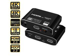 AUBEAMTO 4K60Hz HDMI 20b Audio Extractor with 71CH Atoms HDMI to HDMI  HDMI 71CH  Optical Toslink SPDIF  35mm Audio HDMI Audio Embedder Converter Adapter for PS5 Xbox Fire Stick