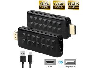 HDMI to DisplayPort, AUBEAMTO HDMI to DisplayPort Cable Adapter, HDMI Male to DP Female with USB Power, Support 4K@60Hz,1080P@144hz, Display1.4, Dual - Modes(NOT USB Port)