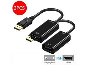 DisplayPort DP to HDMI Adapter2PackAUBEAMTO GoldPlated UniDirectional Display Port PC to HDMI Screen Converter Male to Female Compatible with HP Dell Lenovo NVIDIA AMD  More Passive