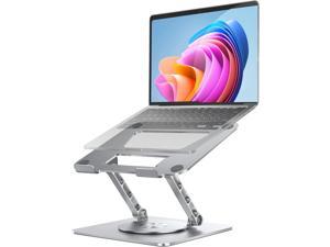 AUBEAMTO UltraStable Swivel Laptop Stand for DeskAdjustable Height Aluminum Computer Stand with 360 Rotating Base Compatible with MacBook AirPro and All 10173 Laptops for Office Home  Silver