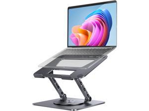 AUBEAMTO UltraStable Swivel Laptop Stand for DeskAdjustable Height Aluminum Computer Stand with 360 Rotating Base Compatible with MacBook AirPro and All 10173 Laptops for Office Home  Black