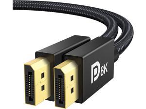 Certified DisplayPort Cable 1.4,AUBEAMTO 8K DP Cable 10ft (8K@60Hz, 4K@144Hz, 2K@240Hz)HBR3 Support 32.4Gbps, HDR, HDCP 2.2, FreeSync G-Sync, Braided Display Port for Gaming Monitor, Graphics