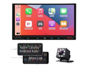 Bluetooth Mirror Link USB QC3.0 SWC w/ Camera YuanTing Double 2 Din Stereo Car Audio AM/FM Radio Receiver Multimedia Player 7 Capacitive Touchscreen Compatible for Apple CarPlay and Android Auto 