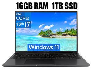ASUS Vivobook 16 Laptop, 16" WUXGA (1920 X 1200) Display, Intel Core i7-1255U 10 Cores Processor, Intel Iris Xe Graphics, Webcam, HDMI, Wi-Fi, 16GB DDR4  1TB PCIe SSD, Windows 11