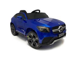 Americas Toys 12V Battery Ride On Car with RC Electric Car for Kids Open Doors Castor Wheels Pull Handle Leather Seat MP4 Music Blue Touch Screen Compatible with MercedesBenz