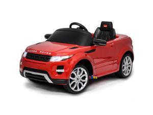 Americas Toys Ride On Car with RC  Electric 12V Battery Powered Car for Kid w Plastic Wheels Seat Belt Headlights MP3 Music Horn Red Compatible with Land Rover