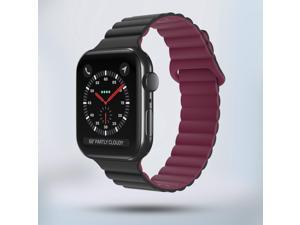 Silicone Magnetic Watch Strap  Smart Watch Band for iWatch 42 44 45 49mm Apple Watch Series 2345678Ultra Black  Wine Red