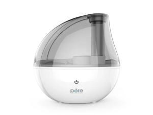 Pure Enrichment MistAire Silver Ultrasonic Cool Mist Humidifier - Lasts Up to 25 Hours, Whisper-Quiet Overnight Operation, 360° Mist Nozzle, Easy-Fill Tank, & Auto Safety Shut-Off