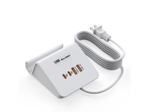 VHBW 45W USB C Charger 4 Ports GaN Fast Charger Station for Multiple Devices iPhone 141312 Samsung Galaxy MacBook ProAir iPad Laptops Dell XPS 45W 6FT White