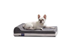Laifug Orthopedic Memory Foam Dog Bed with Pillow and Durable Water Proof Liner & Removable Washable Cover & Smart Design Medium (34"x22"x7"), Slate Grey