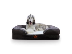 Laifug Large Orthopedic Premium Memory Foam Dog Bed, with Washable and Removable Suede Cover, Waterproof Liner and Non-Slip Bottom Protect The Dog Bed, Grey, Large(38''x30''x9'')