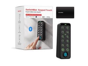 SwitchBot Smart Keypad Touch for SwitchBot Lock, Fingerprint Keyless Home Entry, IP65 Waterproof, Supports Virtual Passwords for Home Security