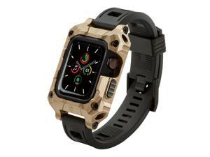 Rowe Tactical  Rowe Shield Apple Watch Case for Series 456SE Size 44mm with ISOFrane Band  CNC Machined Aerospace Aluminum 6061T651 PVD Bronze FDE