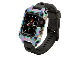 Rowe Tactical  Rowe Shield Apple Watch Case for Series 456SE Size 44mm with ISOFrane Band  CNC Machined Aerospace Aluminum 6061T651 PVD Chameleon Iridescent