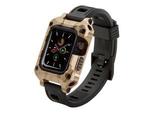 Rowe Tactical  Rowe Shield Apple Watch Case for Series 78 Size 45mm with ISOFrane Band  CNC Machined Aerospace Aluminum 6061T651 PVD Bronze FDE