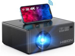 Movie Projector HISION 5G WiFi Bluetooth Projector Native 1080P Projector 4K Support Oudoor Mini Projector for iPhone Home LED TV Projector Compatible with TV Stick Laptop Tablet PC HDMI USB TF DVD
