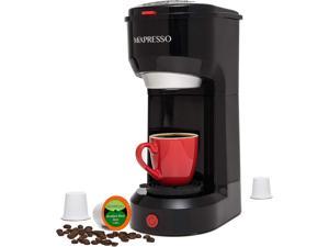 Mixpresso 2 in 1 Coffee Brewer Single Serve and K Cup Compatible  Ground CoffeeCompact Size Mini Coffee Maker Quick Brew Technology 14 oz black