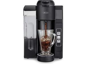BELLA Single Serve Coffee Maker Dual Brew Kcup Compatible  Ground Coffee Brewer with Removable Water Tank  Adjustable Drip Tray Perfect for Travel