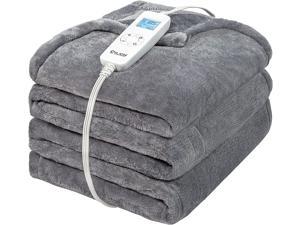 Heated Throw Blankets, ALLJOY Electric Blanket 50'' x 60'' with 6 Heating Levels & 8 Timer Settings Auto-Off, Super Cozy Flannel Fast Heating & Machine Washable Weighted Blanket for Home Use