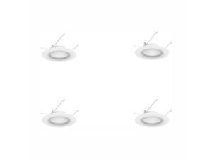 6 in. New Construction or Remodel White Dimmable Integrated LED Recessed Trim Daylight (4-Pack)