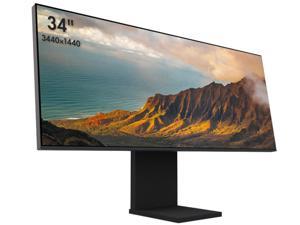 ReHisk 34-Inch 4K IPS Ultrawide Monitor 60Hz Refresh 178°View Computer Monitor 3440 x 1440p Resolution Adjustable Height FreeSync, Split Screen, HDMI Type C, DC, USB 3.0 Build-in Speakers