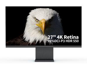 ReHisk 27-Inch 4K UHD (3840x2160) Computer Monitor, Borderless Display, HDMI, USB Hub with USB-C, 4K IPS Ultrawide Monitor 60Hz Refres Built-in Speakers