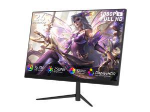 REHISK 24 Inch 1080P Full HD Monitor, 100Hz Gaming & Office Display, FreeSync, HDMI & DP, VESA Mount, Tilt Adjustable, Eye Care, Frameless Design