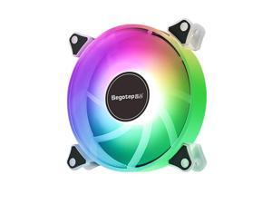 Segotep Romantic 12 RGB Case Fan, 120mm Full Body RGB Color Changing Light Effect, Large 4 Pin Connector Can be Connected in Series, Desktop PC Main Case Cooling Fan