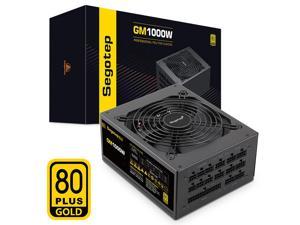 Segotep GM 1000W 80plus Gold Power Supply For PC Active PFC RTX 4090 PC Power Server Source for Gaming Mining Desktop Computer (Black)