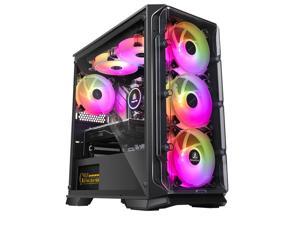 Segotep LUX-S ATX Mid-Tower Case, Acrylic Side Panel, Full Side View, Gaming Computer Case Support M-ATX, ITX (Black)