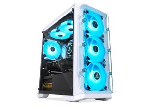 Segotep LUX-S ATX Mid-Tower Case, Acrylic Side Panel, Full Side View, Gaming Computer Case Support M-ATX, ITX (White)