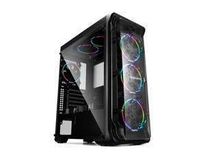 Segotep LUX II ATX Mid-Tower Case, Acrylic Side Panel, Full Side View, Water Cooling Gaming Computer Case Support ATX,M-ATX,ETX (Black)