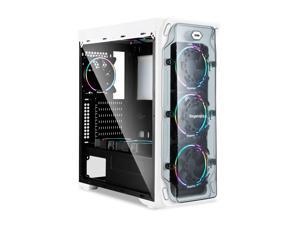 Segotep LUX II ATX Mid-Tower Case, Acrylic Side Panel, Full Side View, Water Cooling Gaming Computer Case Support ATX,M-ATX,ETX (White)