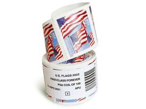 2022 U.S. Flag Stamps Coil of 100 for Postcards, Letters and Mailing