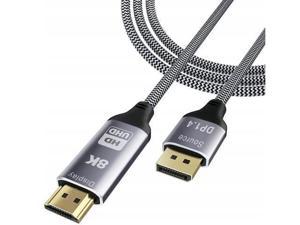 DisplayPort 14 a HDMI 21 8K 59 ft Convertidor de cable 8K 30Hz 4K 120Hz Direccional Compatible con pantallas DisplayPort PC y HDMI
