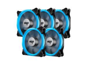 5pcs Vetroo LED Ring Fan 140mm 14cm Case Fan Silent Sleeve Bearing PC CPU Cooling Neon Quite Clear Case Fan Mod 4 Pin/3 Pin for Computer Cases CPU Coolers and Radiators (ICE Blue) Ice Blue 5 Packs