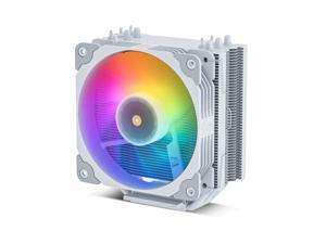Vetroo V5 White CPU Air Cooler w/ w/Addressable RGB Lights Sync 5 Heat Pipes 120mm FDB PWM Processor 200W TDP Cooler for Intel LGA 1851/1700/1200/115X AMD AM5/AM4