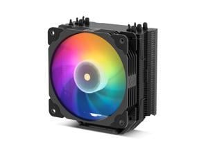 Vetroo V5 Black CPU Air Cooler w/ Addressable RGB Lights Sync 5 Heat Pipes 120mm FDB PWM Processor 200W TDP Cooler for Intel LGA 1851/1700/1200/115X AMD AM5/AM4