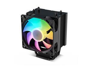 Vetroo V3 CPU Air Cooler w/ ARGB Lighting and PWM Smart Control - Compact Design with Height of 133mm & 92mm Fan, Direct Heat Pipes, Aluminium Fins, for AMD AM4/AM5 & Intel LGA1851/1700/1200/115X