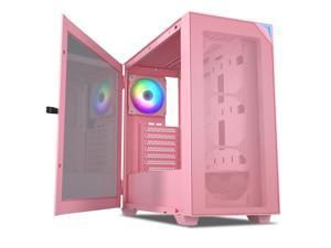 Vetroo AL800 Pink E-ATX Full Tower PC Gaming Case with 4mm Tempered Glass RTX 50 Series Fully Compatible Side Panel & Mesh Front Panel Support 360mm Radiator 120mm ARGB Fan Included Type-C