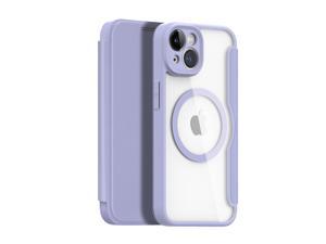 iPhone 14 Case iPhone14 Case  iPhone 14 Phone Case with Wireless Charging Support PU Leather iPhone 14 Cover with Clear Back Shockproof Purple
