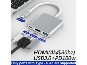 3 in 1 USB Type C Hub to 4K HDMI HDTV TypeC USB 30 For Ipad Pro 2018 2020 Huawei Samsung S8 Plus Tablet PC Accessories