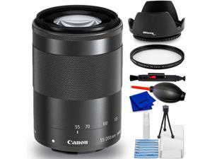 Canon EF-M 55-200mm f/4.5-6.3 IS STM Lens (Black) 9517B002 - 7PC Accessory Bundle