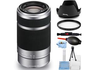 Sony E 55210mm f4563 OSS Lens Silver SEL55210  Essential UV Bundle