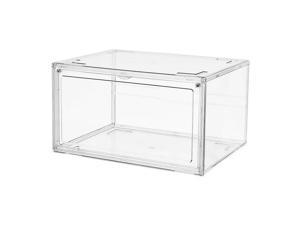 SneakerView Acrylic Clear Shoe Boxes Clear Plastic Stackable Sneaker Storage For Professional Grade Shoe Display Case .Boots and Hat Organizer.Fits US Size 15 - 1 pack