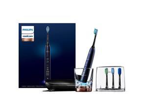 Philips Sonicare DiamondClean Smart 9750 Rechargeable Electric Power Toothbrush for Complete Oral Care, with Charging Travel Case, 5 modes, 4 Brush Heads, Brush Head holder, Lunar Blue